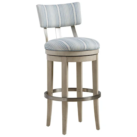 Cliffside Swivel Upholstered Bar Stool in Customizable Fabric